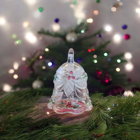 Mikasa Other - Crystal Mikasa Holiday Bloom Poinsettia Ornament Bell Christmas Decor NIB